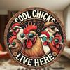 Vintage Iron Rooster Sign Farmhouse Wall Decor Outdoor Hanging Metal Art