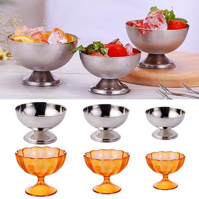 Eisbecher Dessertschalen aus Edelstahl für Eis Smoothies Puddings Salate Mousse Snacks Servieren