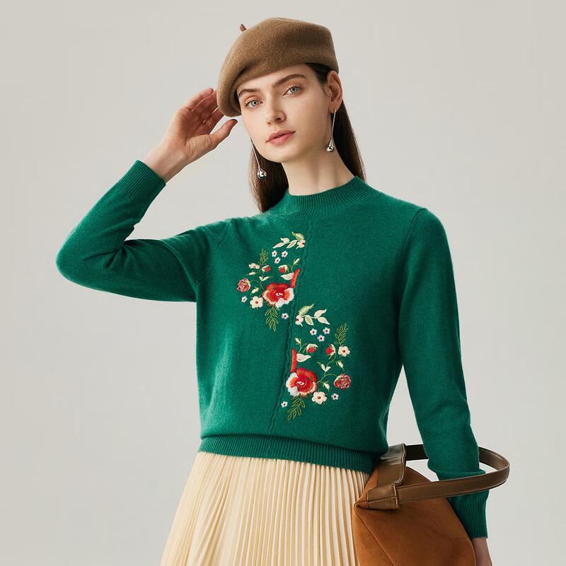 Zhao Jun Women's 100% Cashmere Half-High Collar Sweater