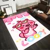Pink Ruby Printed Rug, Non-slip, Suitable for Living Room and Bedroom Sofas
