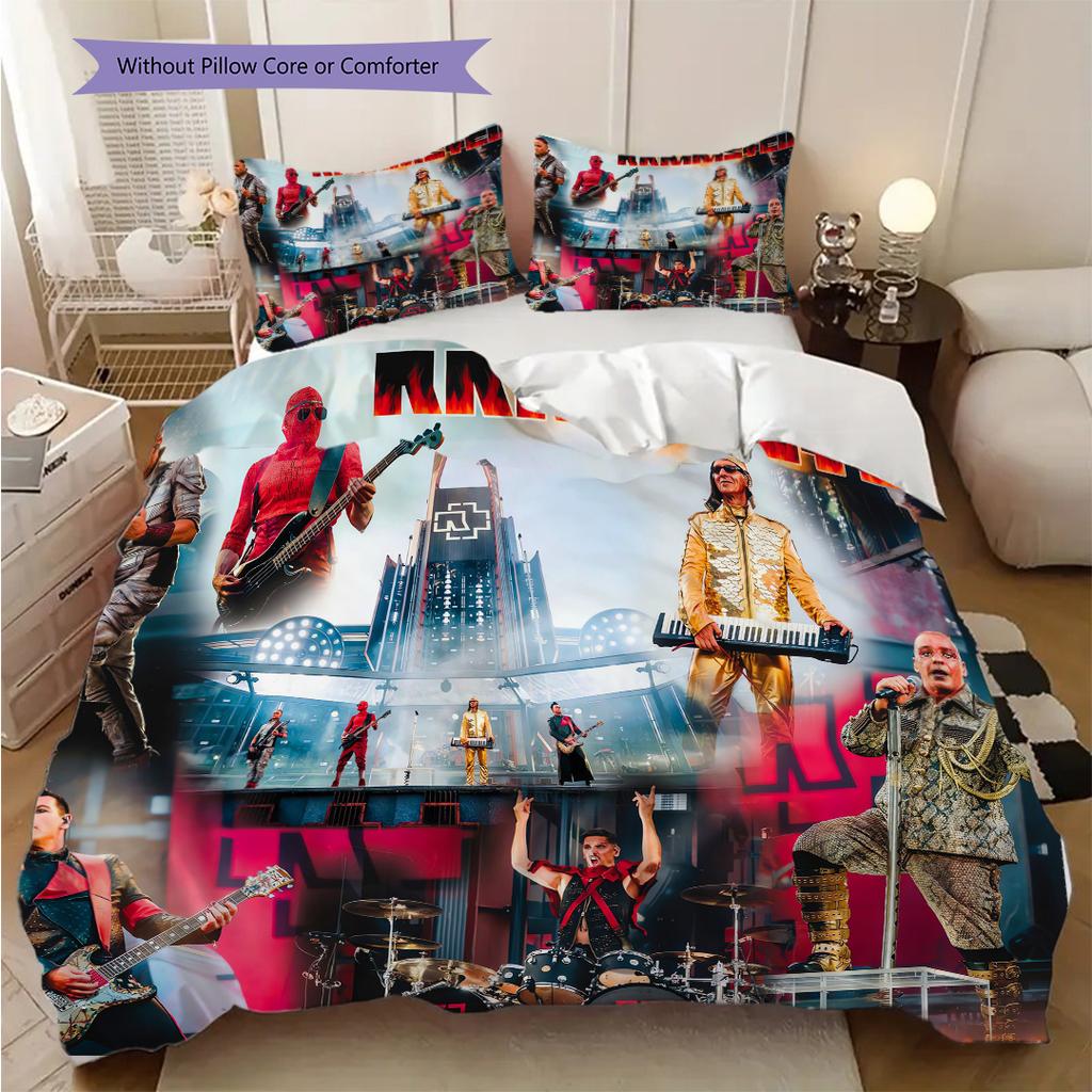 Rock Bands Intense Presence Three-piece set (1 * duvet cover + 2 * pillowcase, without core) 2D Flat Bedding set Duvet cover and pillowcase