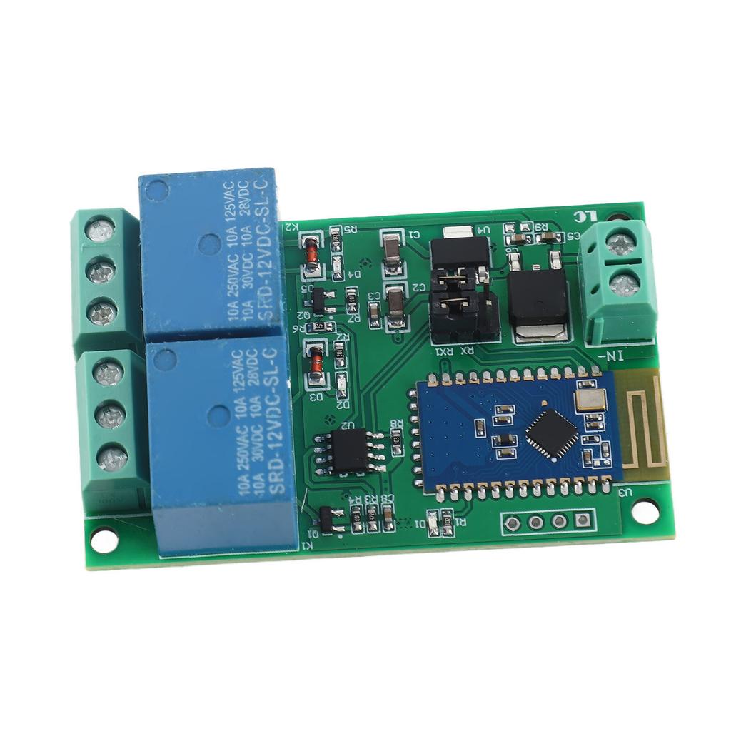 Relay Module 2 Channel Bluetooth Board APP Remote Switch Control with Light Indicator DC 12V
