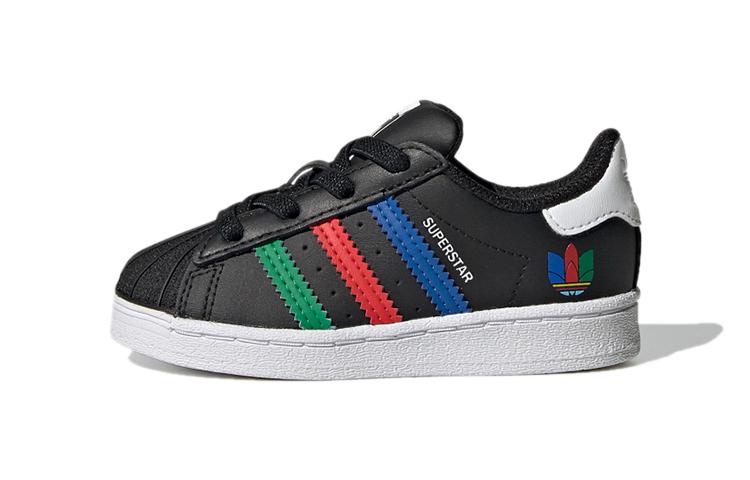 

Adidas Originals SUPERSTAR El I Comfortable Low top Skateboard Shoes Black Infant And Toddler FW5239 23