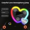 Universal Solar Atmosphere Light Heart-shaped Dynamic Gradient LED Fit Car Interior Ambient Light Decoration Accessory RGB