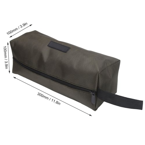 Waterproof Electrician Tool Bag, 1680D Thick Oxford Cloth Tool Kit Storage Bag, Tool Hardware Organizer, 300 x 100 x 100mm (Green)
