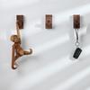 Solid Wood Punch-Free Entrance Behind The Door On The Wall Sticky Hook Clothes Hook Black Walnut