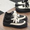 Niche design flat shoes black casual sports heightened platform bread shoes X