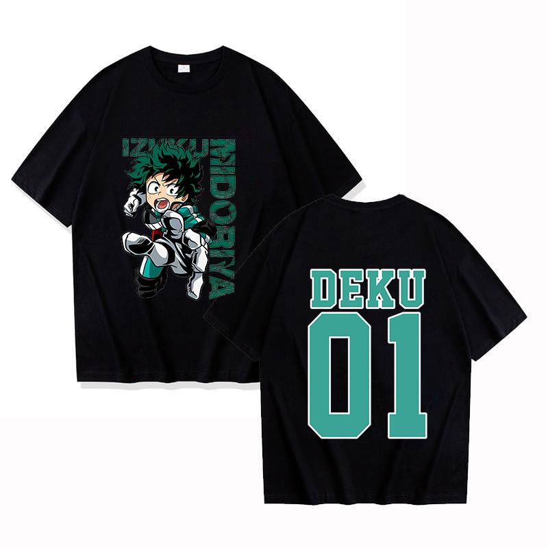 Hot Anime Deku Printed Women Men Summer Short Sleeve Tee Shirts Round Neck Casual Fashion Y2k Unisex Tops