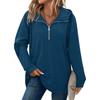 Women's Fashionable Solid Color Hooded Long Sleeved Pocket Pullover Sweatshirt Top