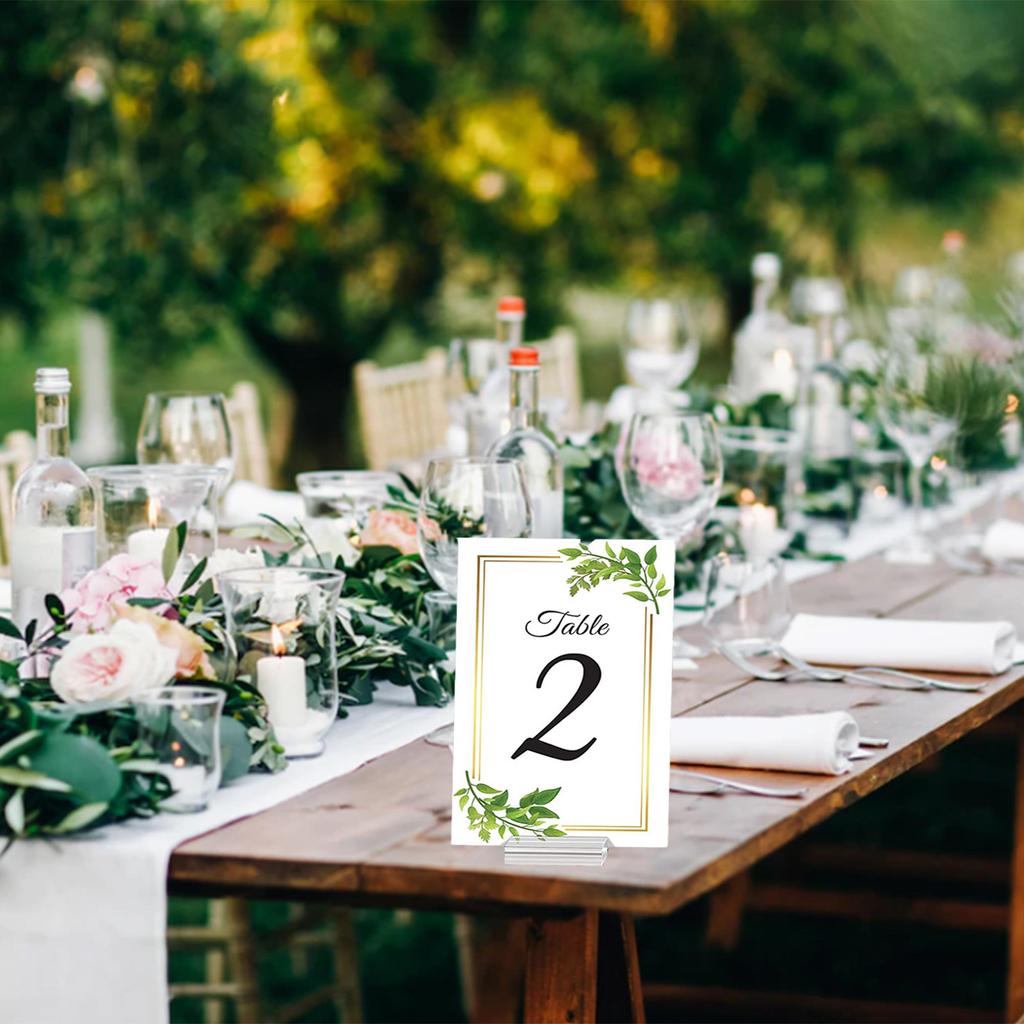 12pcs Slotted Name Place Card Sign Display Stands Clear Acrylic Stand for Wedding Photo Office Menu Meeting Party Supply