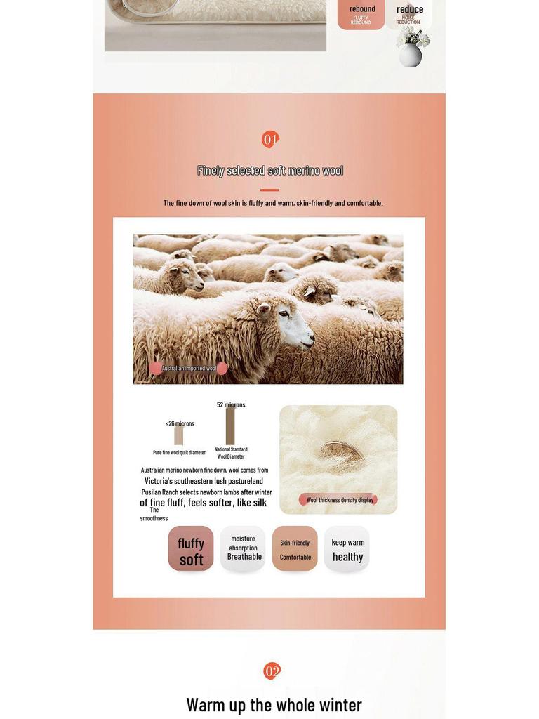 Wool Mattress Pad: Thick Lambswool Blanket for Winter Bedding
