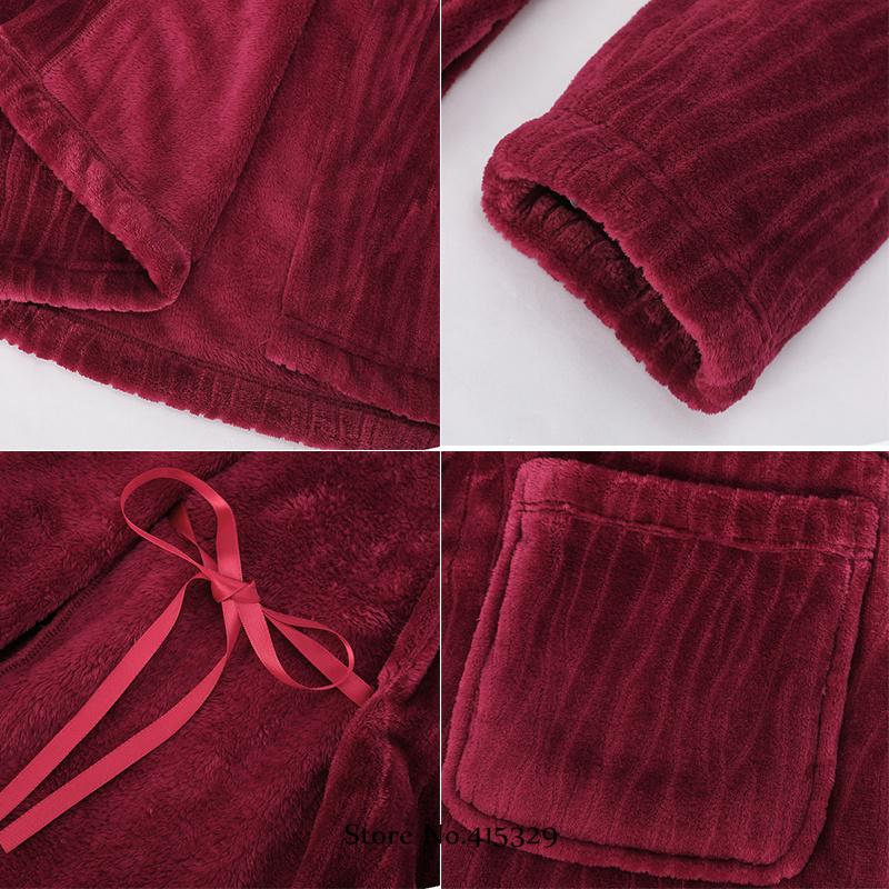 Coral Velvet Bathrobe Shower Kimono Robe Winter New Men's Home Wear Loose Thickened Pajamas