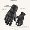 Retro Winter Motorcycle Leather Gloves with Certified Lined with Fleece for Warmth Protective Anti-fall Touch Motocross Gloves