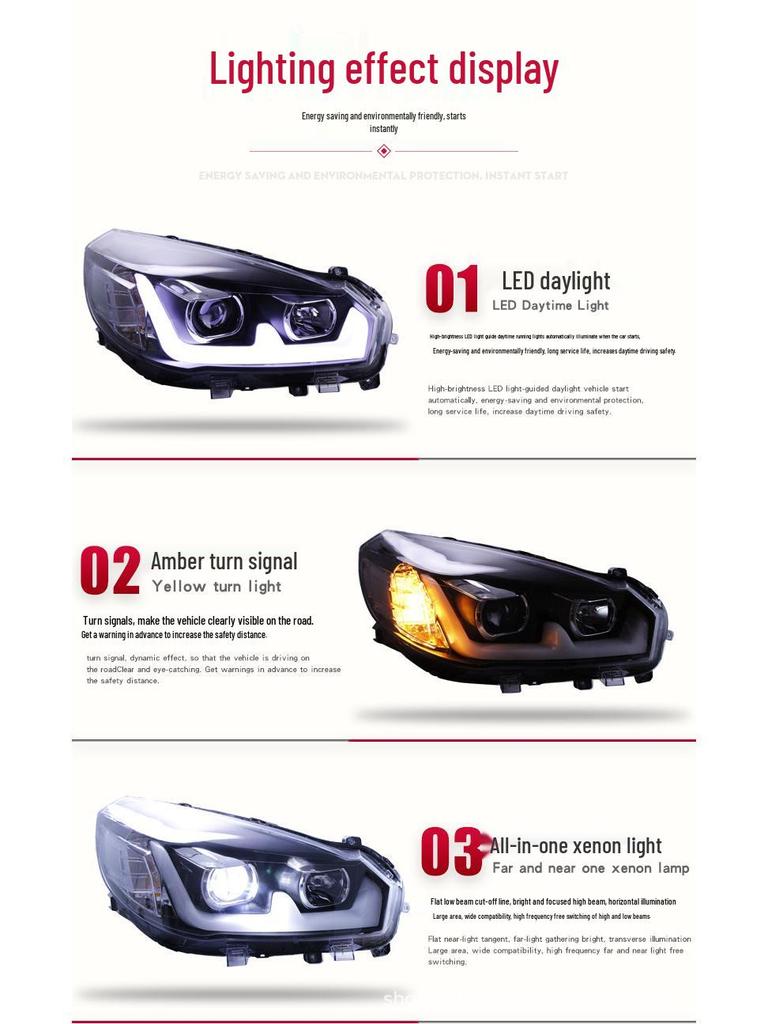 12-15 Great Wall M4 Haval H1 Bi-xenon Projector Headlight with LED Daytime Running Light Assembly