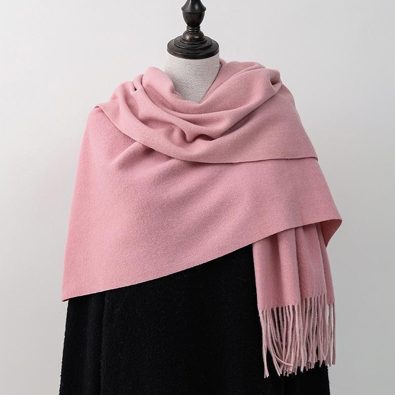Women's Double-sided Wool Cashmere Scarf Shawl: New High-end Autumn/Winter 2026 Style