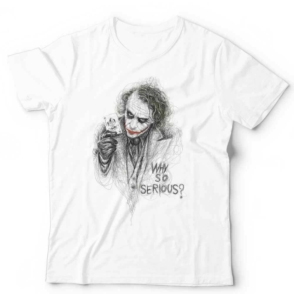 Joker Sketch Why So Serious Tshirt Unisex Kids Retro Comic White Tshirt S