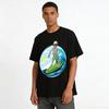 Skeleton Surfing Graphic Casual Short Sleeve T-Shirt Pure cotton T-shirt