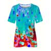 Women's Fashion T-shirt Loose Comfortable Short Sleeve Abstract Printed Round Neck Casual Clothing Women's Party T-shirt
