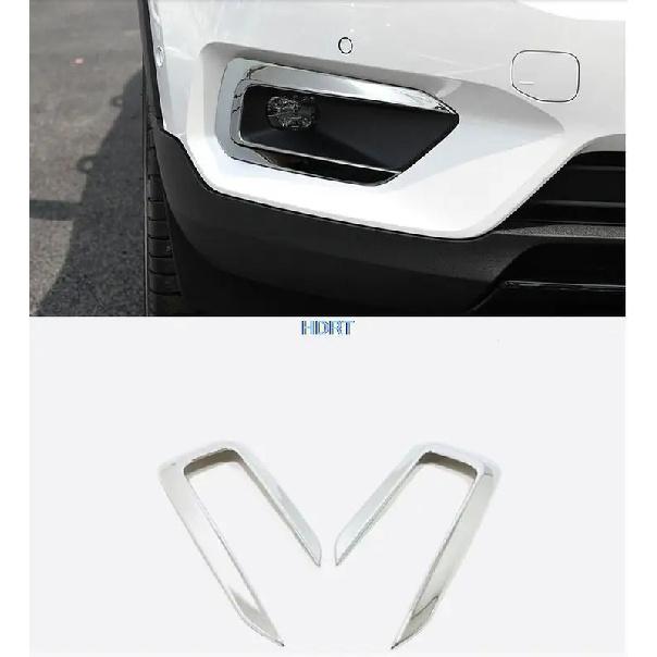Samochód Nadwozie Przód Reflektor Przeciwmgielny Lampa Detektor Ramka Naklejka ABS Chromowana Osłona Element Wykończeniowy 2 szt. Do VOLVO XC40 2019 2020 Akcesoria Samochodowe