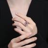Custom Design S925 Sterling Silver Women's Ring with Green, Blue, and Pigeon Blood Red Inlaid 3 Carat Gemstones