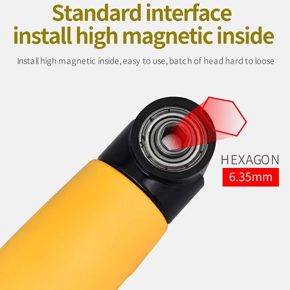 1 Stück Sechskantgriff Gelb 90 Grad Verlängertes Eckwerkzeug Rechtwinkelschraubendreher Verbindungsstange Elektrowerkzeugzubehör