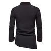 Men's European Style Long Sleeve Solid Color Stand Collar Dress Shirt, Plus Size.