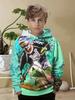 2025 Fashion Children's Hoodie Cool Racing Print Top Autumn Streetwear Long-sleeve Hoodie Outdoor Sports Children's Clothing Boy