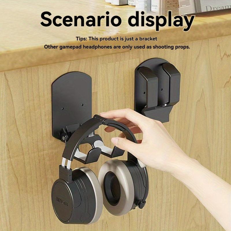 1pc Foldable Desktop Clutter Buster Switch Handle Adhesive Hanging Stand - Space-Saving Wall-Mounted Organizer with Sticky Pad