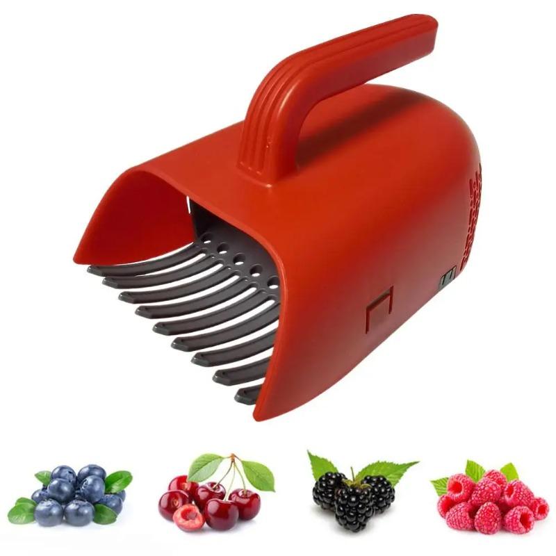 Blaubeerpflücker mit Metallkamm & Metallgriff, Plastikschaufel für Blaubeeren Preiselbeeren Huckleberries, Handliches Gartengerät zur Obsternte