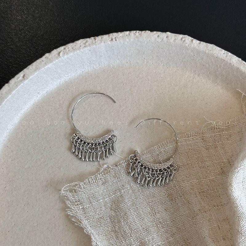 

Accessible Luxury Tassel Earrings Retro Minority Summer Zircon Water Drop Tassel Earrings