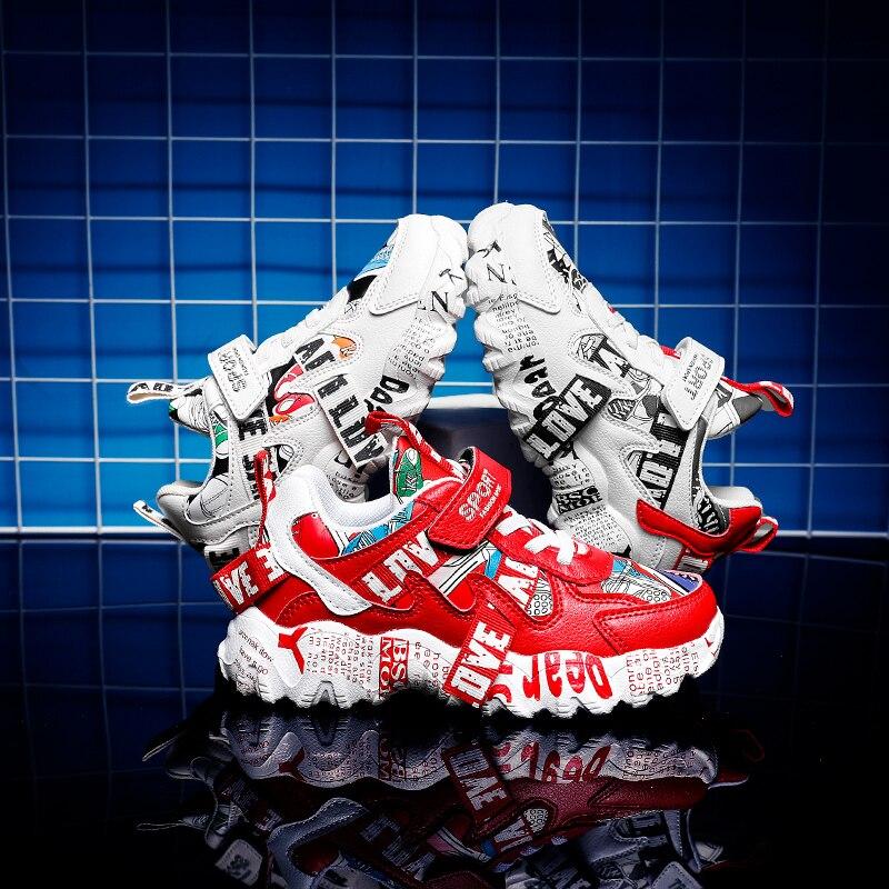 Spring Sneakers Kids Sports Shoes For Boys Children Casual Boy Sneaker Graffiti Girls Student Shoes Child Anti-Slippery