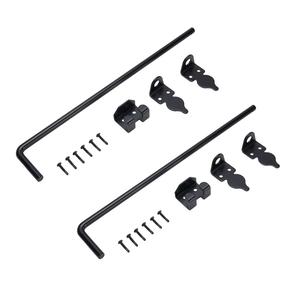 2 Set Cane Bolt Gate Drop Rod 18in Wood Fence Heavy Duty Hardware Ground Latch Metal Stopper Iron Gate Pin