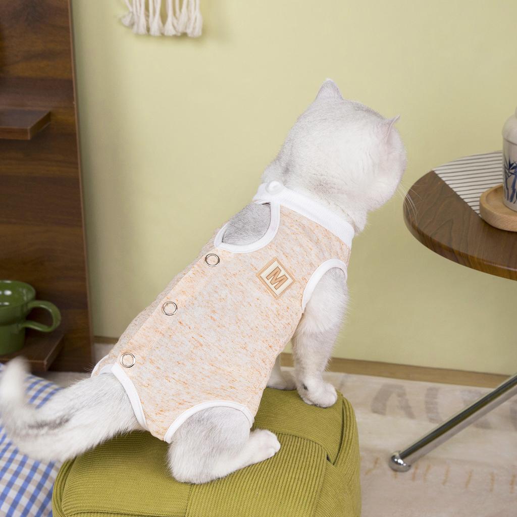 Summer Thin Cool and Breathable Cat Clothes Blue Cat Puppet Cat Pet Cat Anti-hair Loss Comfortable Pet Vest