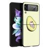 Cute Avocado Baby Yoga Phone Case For Samsung Z Flip3 Flip4 Flip5 Shell For Z Flip 3 Flip 5 4 5G Black Hard Folding Back Cover