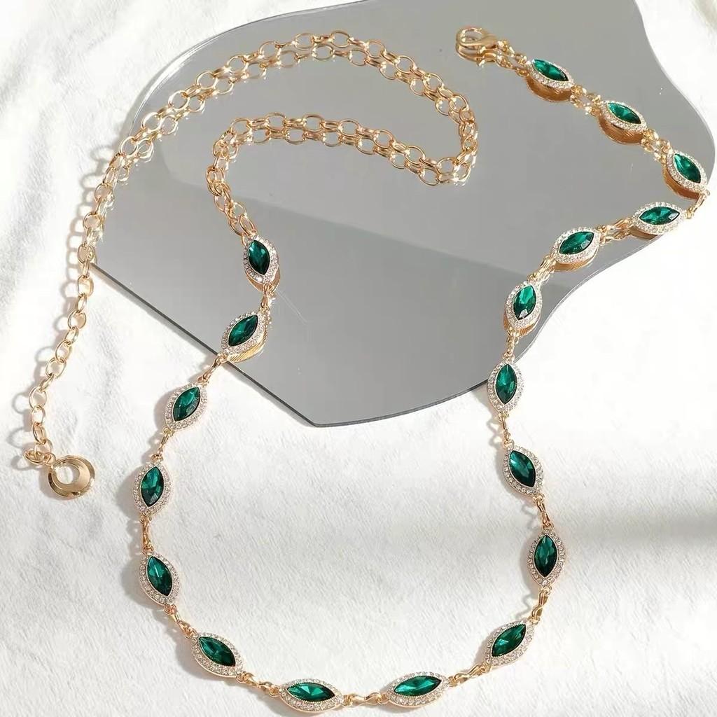 Youthful Crystal Embellished Waist Chain For Women With Gold And Silver Metal For Dress Decor