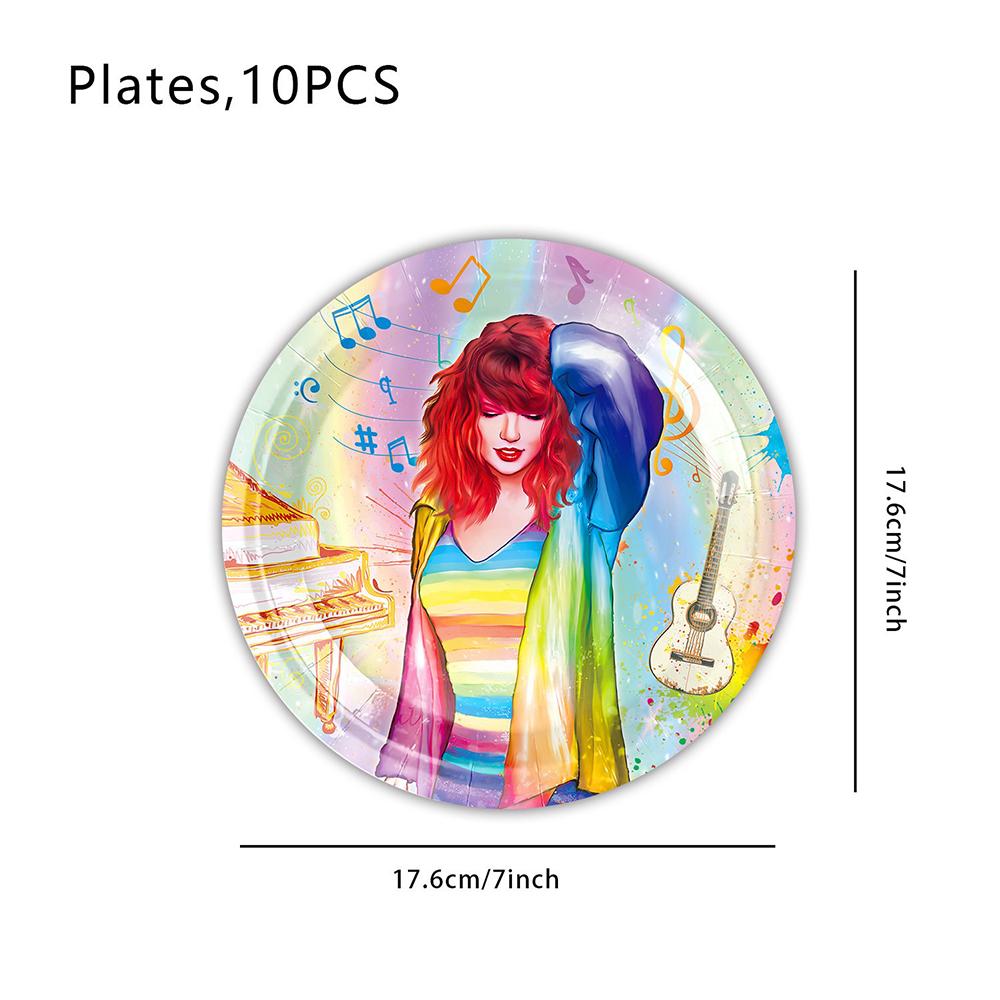 51pcs Taylor Party Tableware Include Plates, Cups, Napkins, a Tablecloth