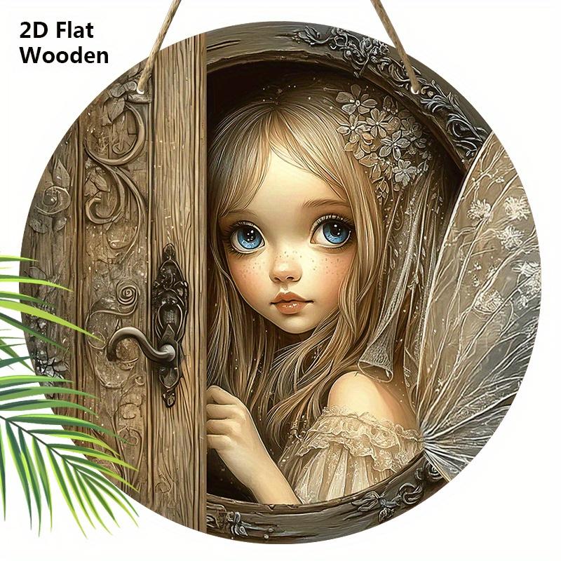 Rustic Fairy Wooden Sign - Charming Decorative Plaque with Peeking Fairy Design - Ideal Gift for Home, Garden Decor