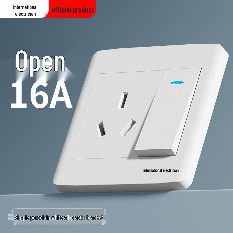 Gold 86 Typ Elektrische Nachttischlampe Wandschalterpanel mit Einzel-/Doppelsteuerung und Fünflochsteckdose