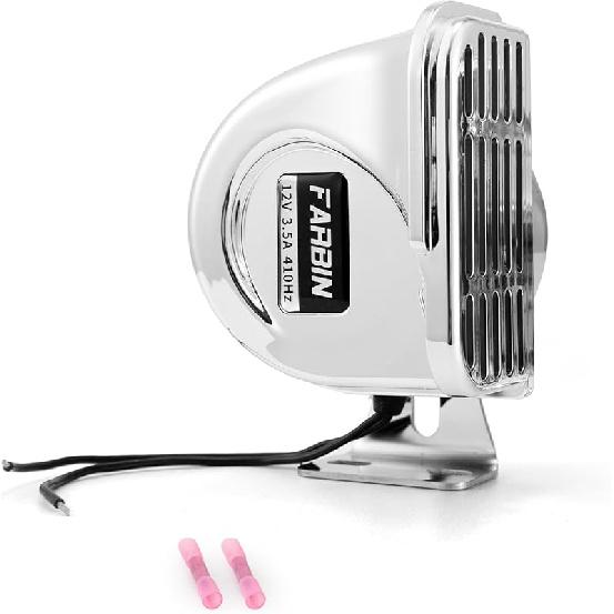 FARBIN High-Tone Horn For Boats Stainless Steel Waterproof Horn For Ships 12V Super Loud Motorcycle Horns With Base Bracket For Sailboats Yacht Car