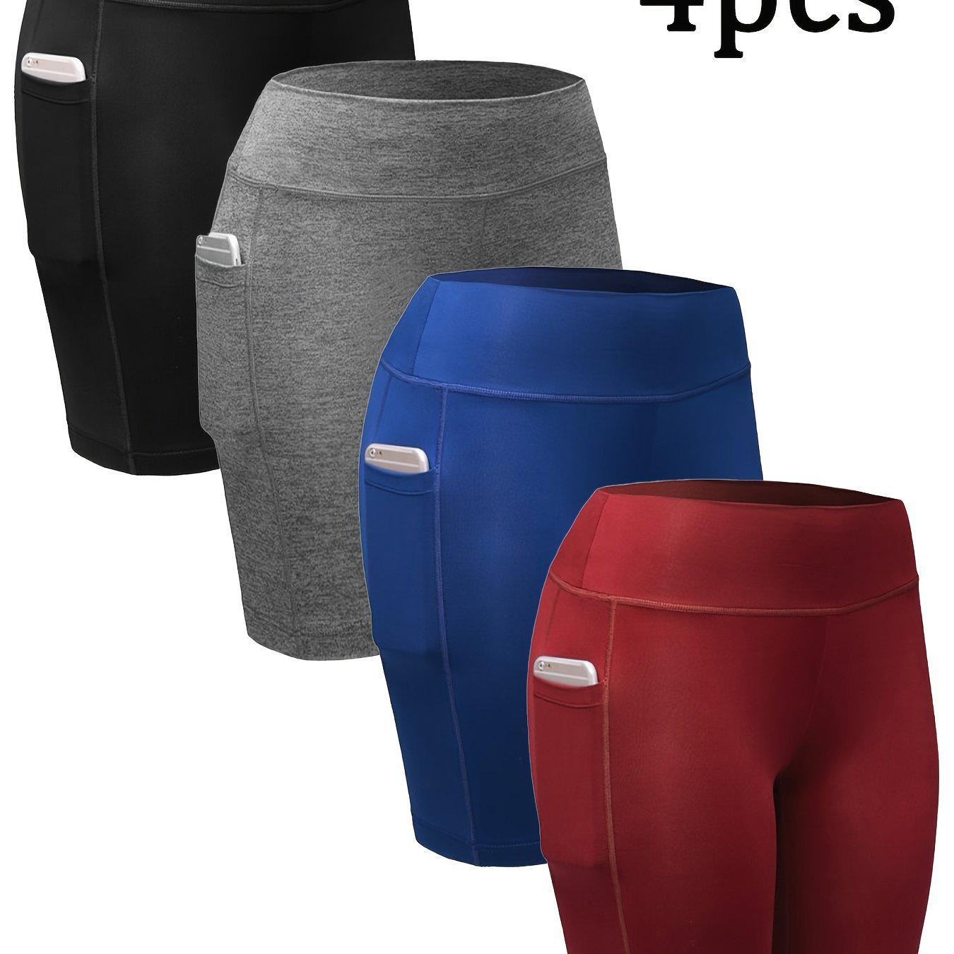 Side Pocket Yoga Shorts - Trendy Activewear M чёрный