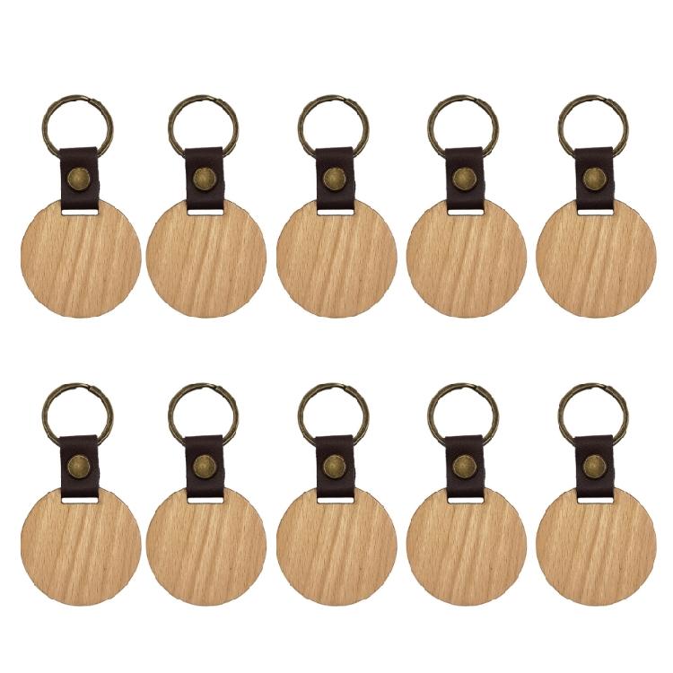 10Pcs Personalized Wooden Keychain Vintage Car Key Accessory Engraving Keyring