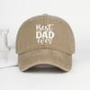 Casual Washed Cotton Best Dad Ever Hats Curved Brim Adjustable Letter Printed Baseball Caps Hip-hop Distressed Sun Hat Gift
