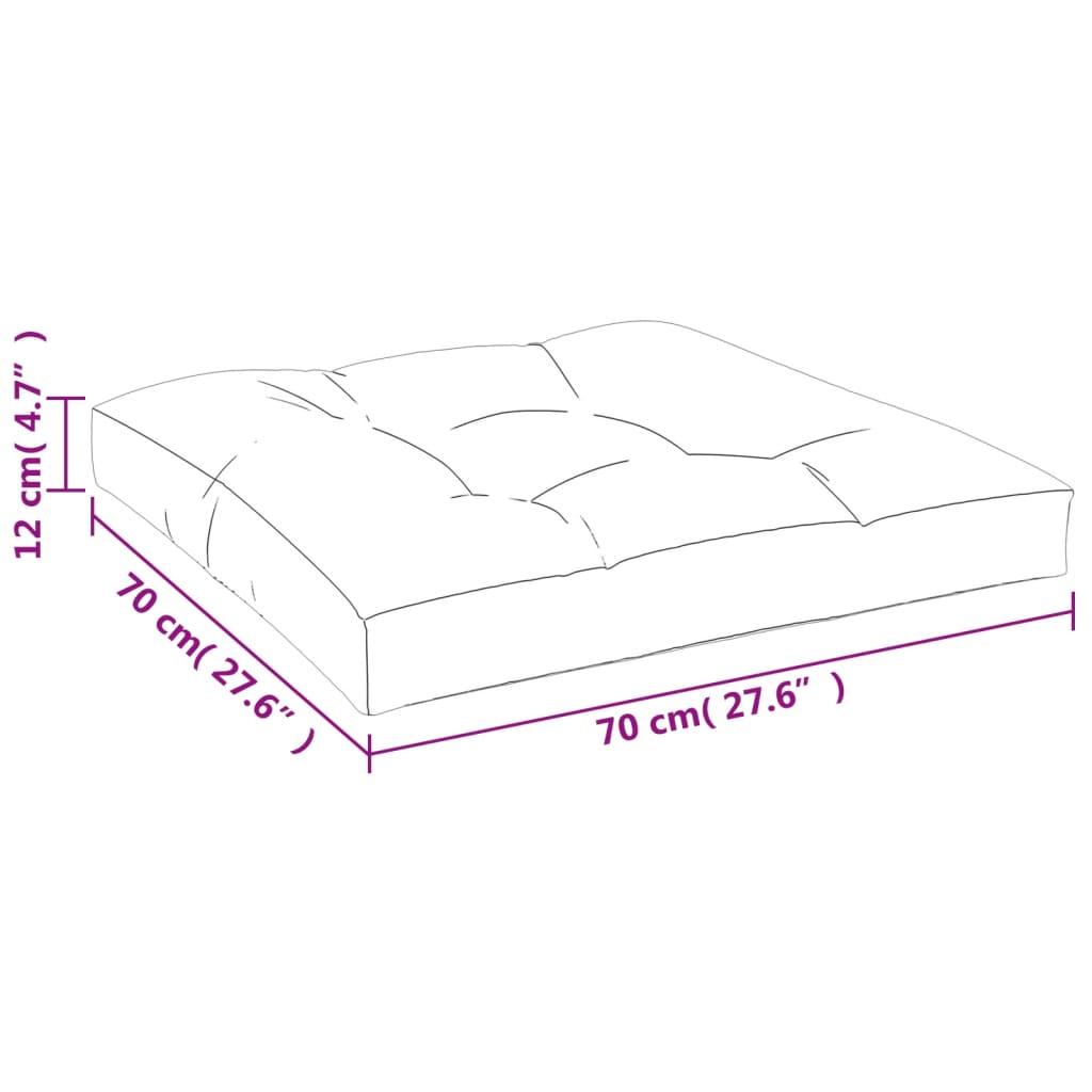 Pallet Cushion Black Checkered Pattern 70x70x12 Cm Fabric