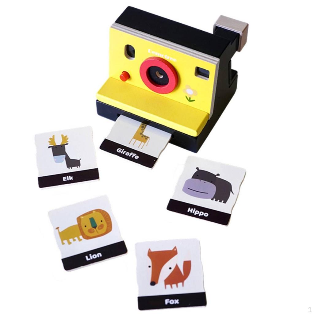 Retro Instant Camera Toy Pullout Slot Animal Picture Card for Children