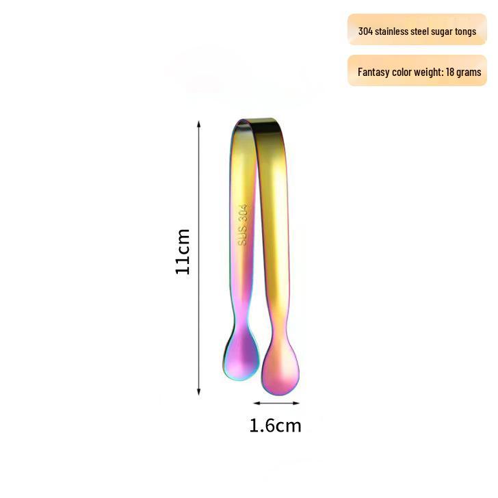 304 Stainless Steel Sugar & Ice Tongs for Coffee and Food, Thickened, Ideal for Restaurant and Bar Use.