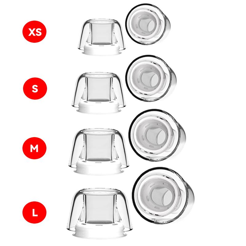 4-1Pairs for AirPods Pro New Transparent Replacement Earplugs Pressure Relief Version Anti-slip Ear Plugs Silicone Ear Tips Case