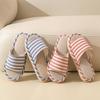 Unisex Cotton Linen Non-Slip Indoor Slippers - Linen Fabric for All Seasons