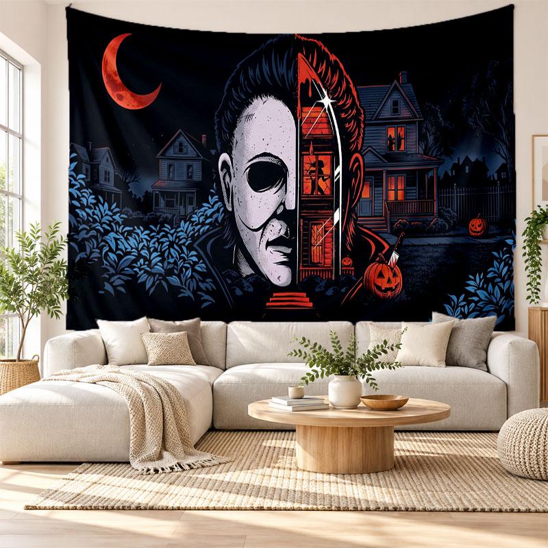 Halloween Michael Myers Wall Tapestry Home Decor Hanging Cloth Art Background Tapestry for Bedroom