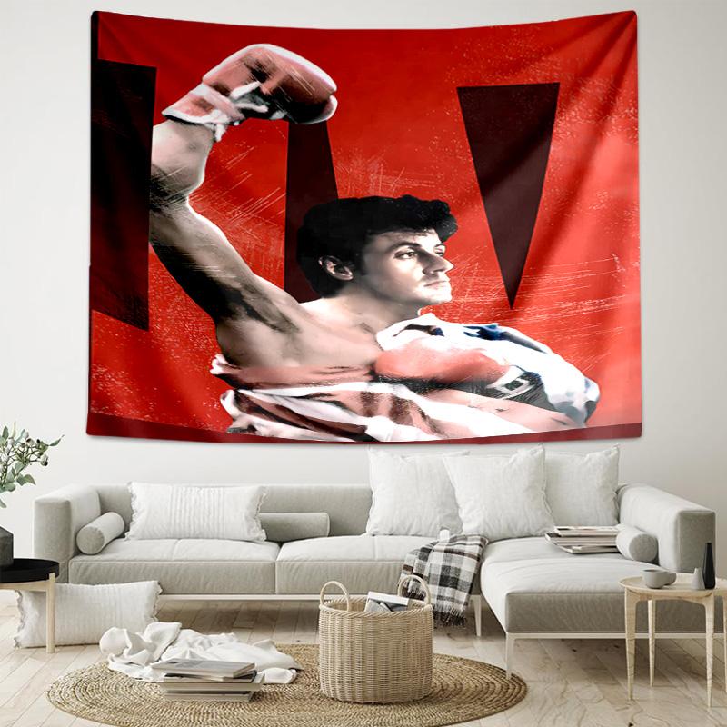 1pc The Champion of Boxing Rock-y Tapestry, Living Room, Bedroom, Office, Party Decor, Ideal Festive Gift