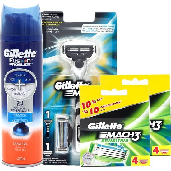 

Gillette Mach 2 Up+Sensitive 8-Pack Spare + гель Proglide 200 мл